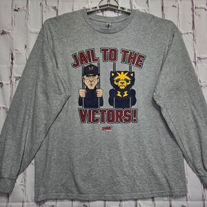 Smack Apparel Jail to the Victors‎ Michigan Rivalry Long Sleeve Shirt Grey XL